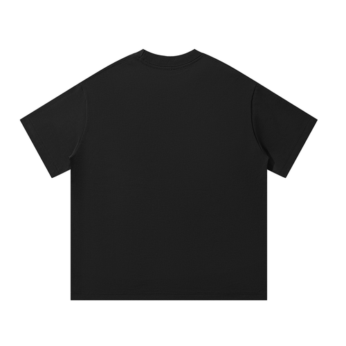 Botanical Line Art Oversized Tee - Black